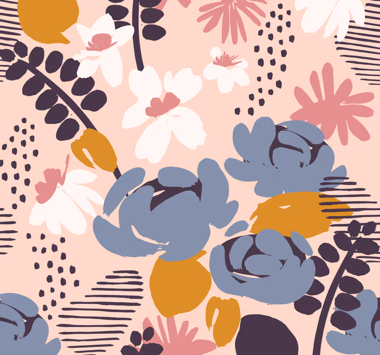 Floral ornament wallpaper floral botanical design - TenStickers