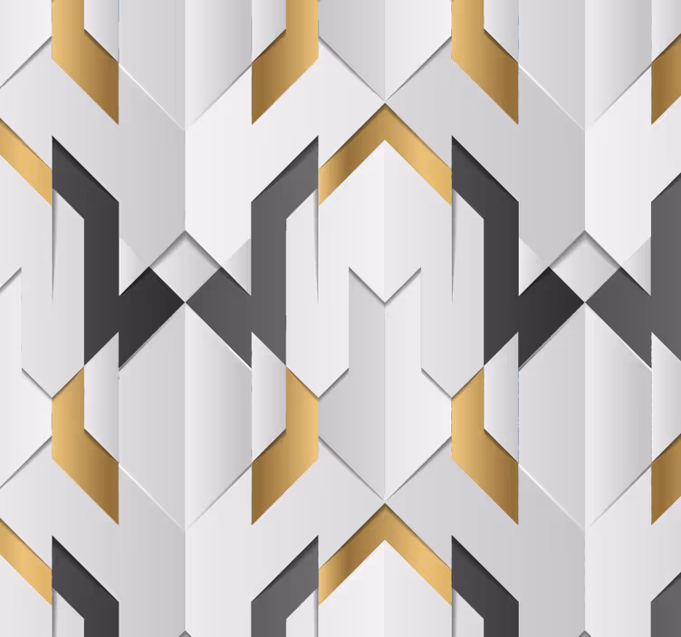 Geometric wallpaper with zigzag pattern - TenStickers