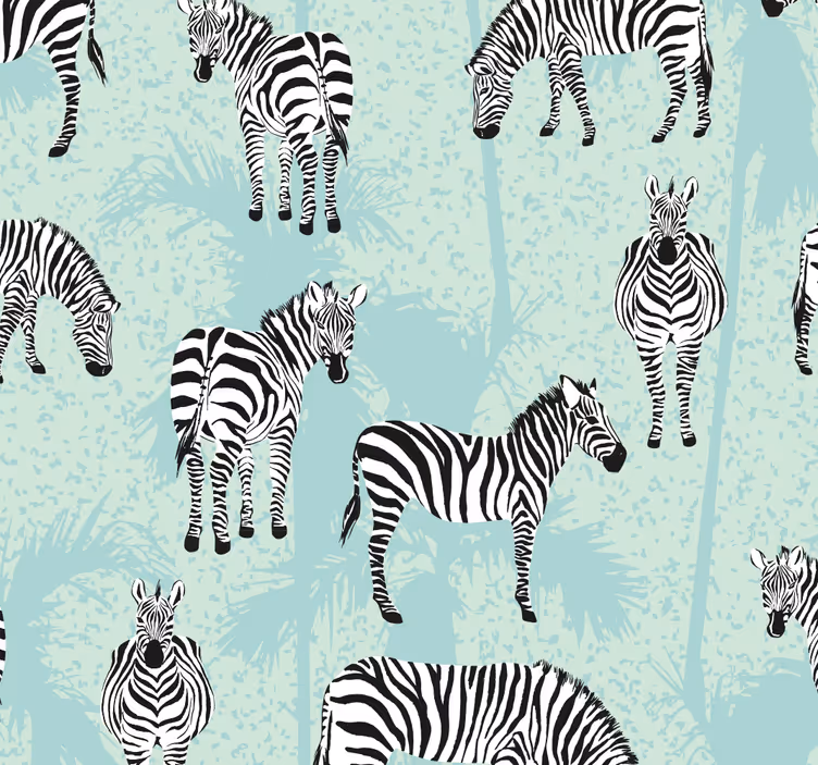 Zebra wallpaper in zebra patterned design - TenStickers