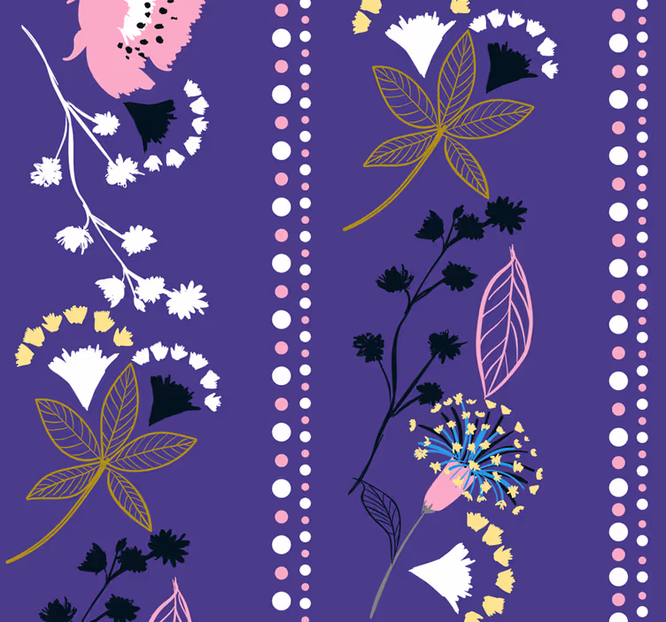 Floral Stripe Pattern flower wallpaper - TenStickers