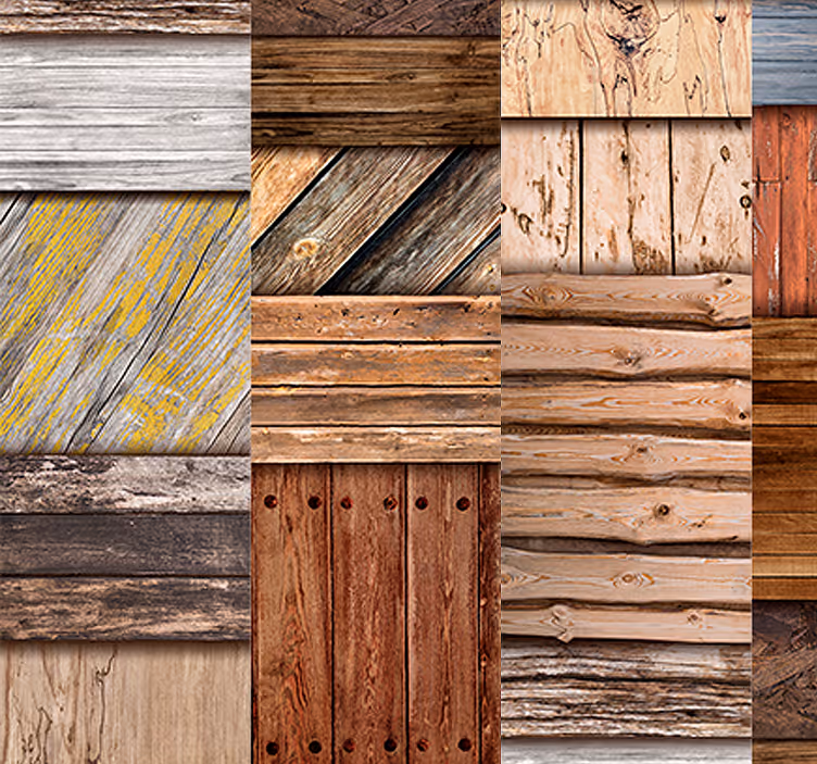 Rustic style living room wallpaper - TenStickers