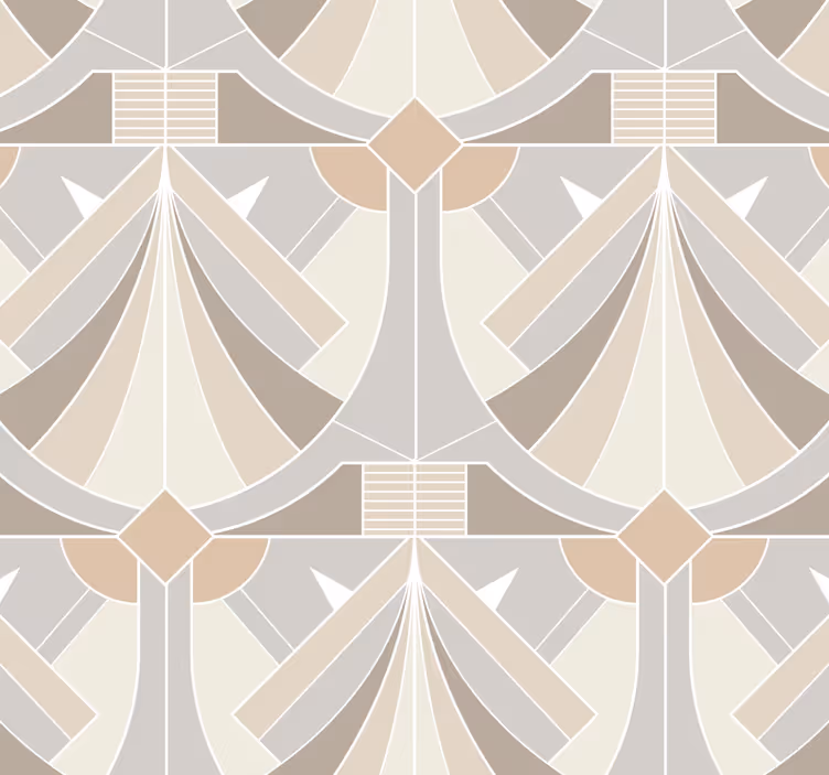 art deco geometric design entryway wallpaper - TenStickers