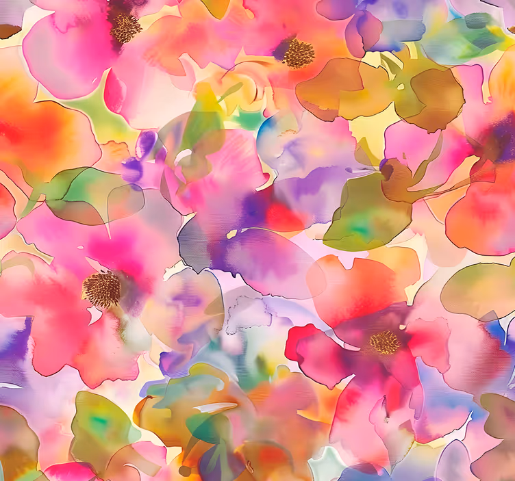 Multicolor flowers design entryway wallpaper - TenStickers