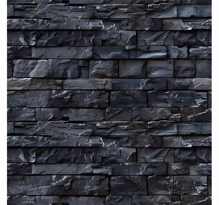 Black pattern stone wallpaper - TenStickers