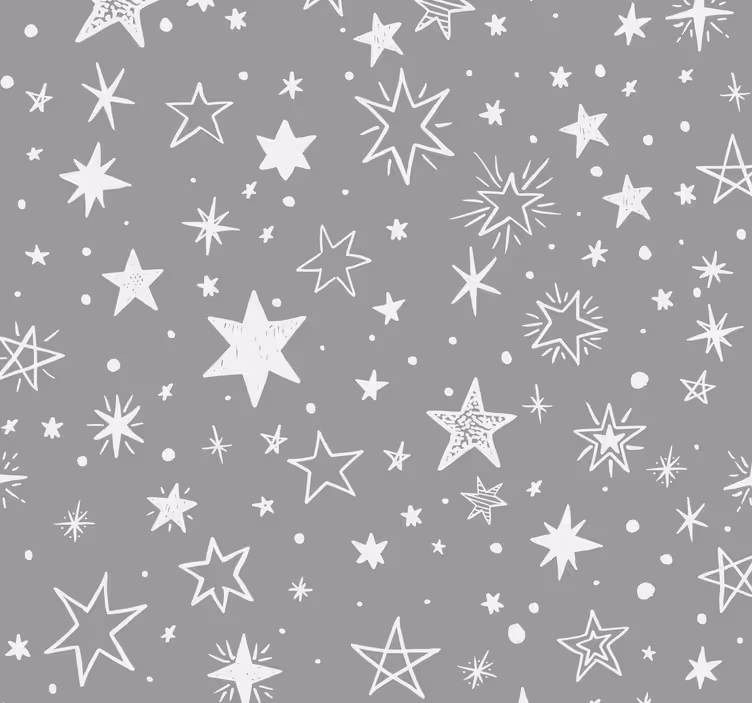 Hand drawn pattern on gray background wallpaper - TenStickers