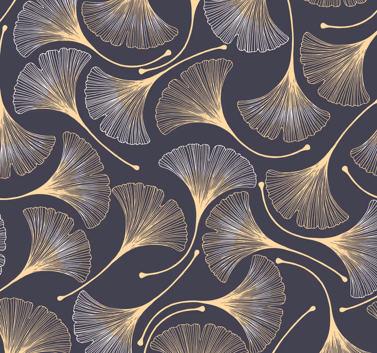 Ginkgo Leaves fan-shaped modern wallpaper - TenStickers