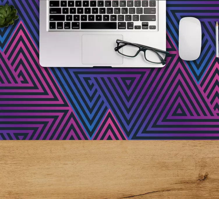 70's blue and purple triangles mouse pad - TenStickers