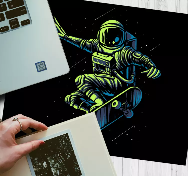 Astronaut skating on the space design mouse pad - TenStickers
