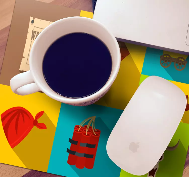 Cowboy tiles pattern mouse pad - TenStickers
