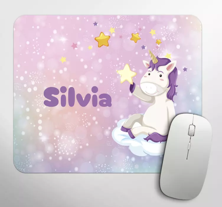 Cute unicorn personalised mouse mat - TenStickers