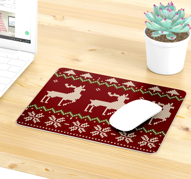 Knitted pattern Christmas mousepad - TenStickers