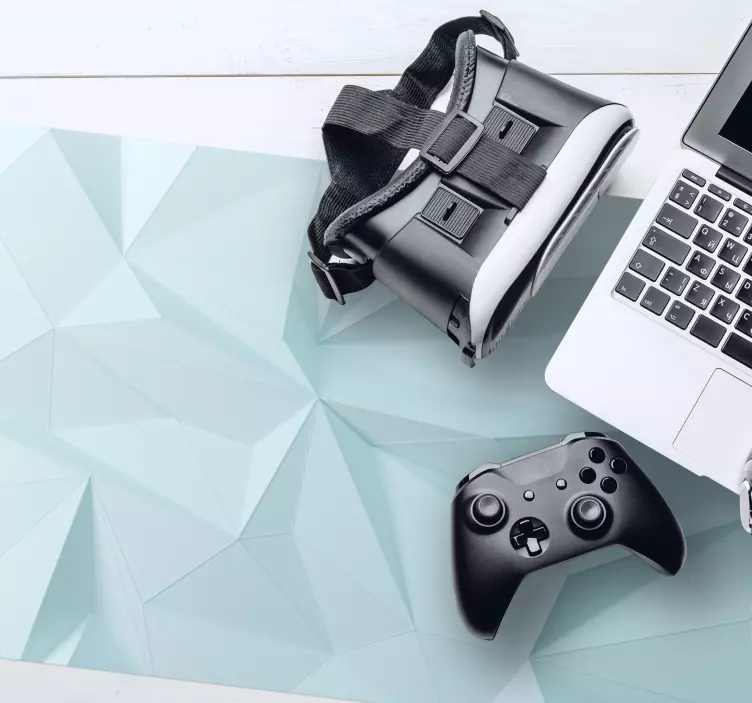 Light blue polygonal mouse pad - TenStickers