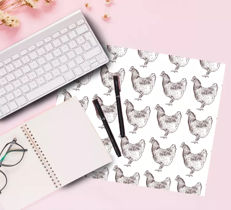 Original design hand drawn chicken mouse pad - TenStickers