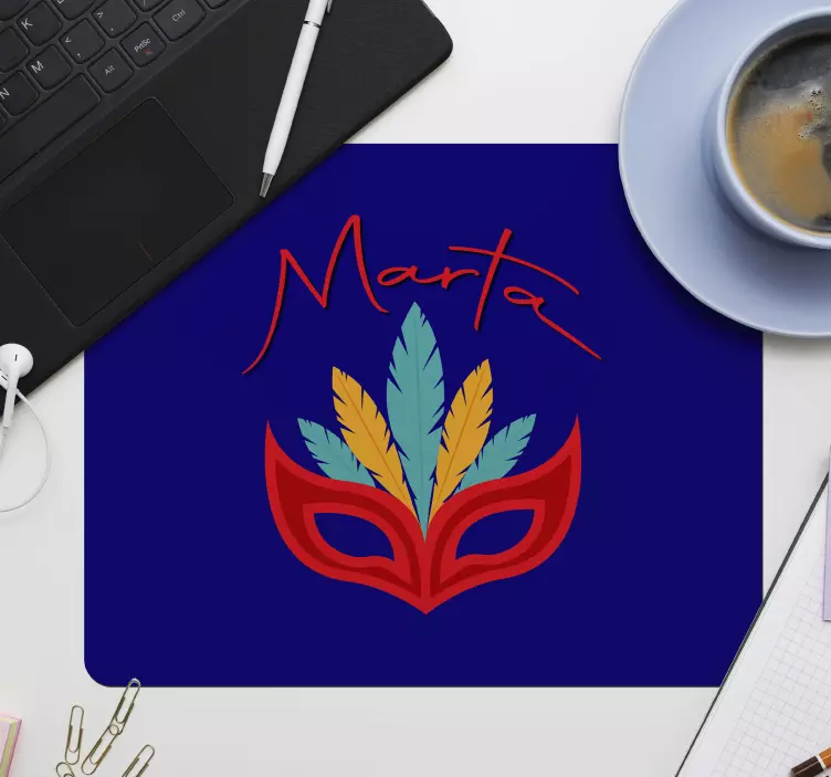 Pulcinella mask original mouse pad - TenStickers