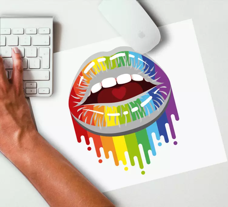 Rainbow colored lips more mousepads - TenStickers