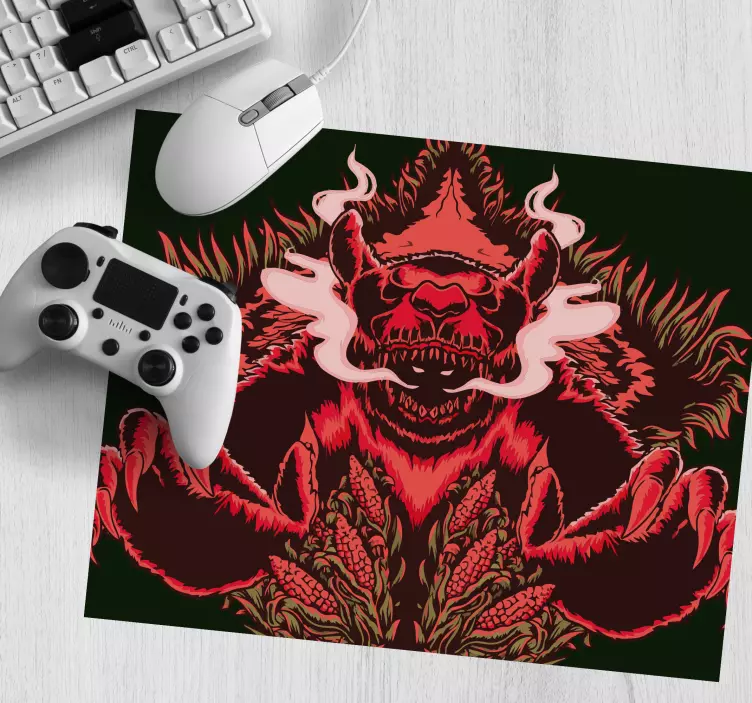 Red monster gaming mouse pad - TenStickers