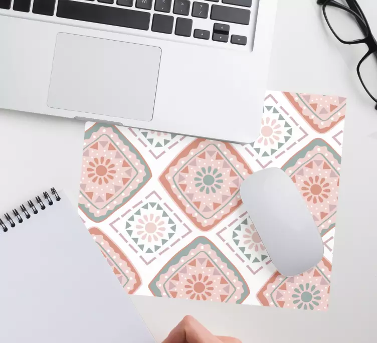 Teal boho tile mouse pad patterns - TenStickers