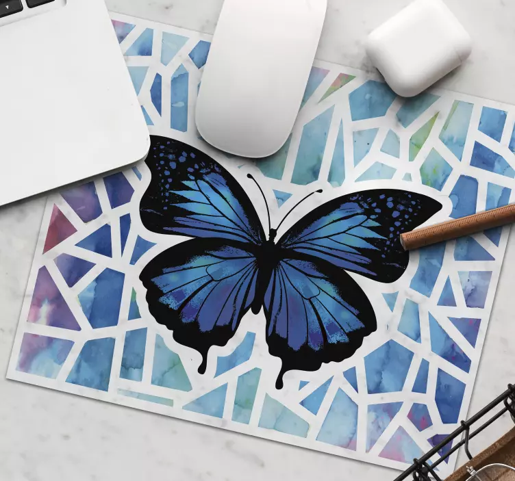 Trendy butterflies pattern mosaic mousepad - TenStickers