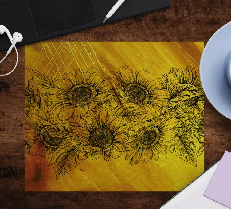 Vintage sunflowers original mouse pad - TenStickers