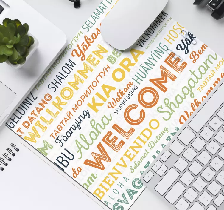 Welcome language mouse pad quotes - TenStickers
