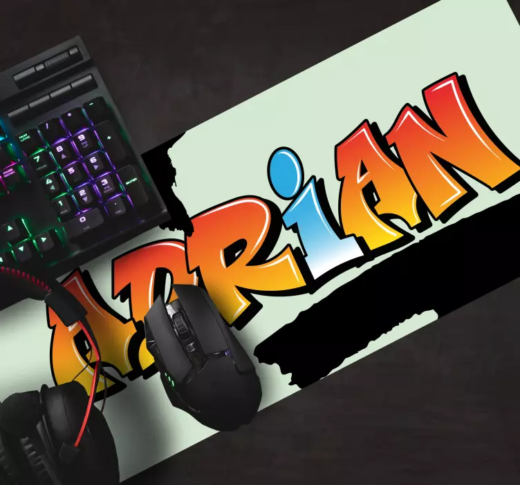 Your name's graffiti letter mouse mat - TenStickers