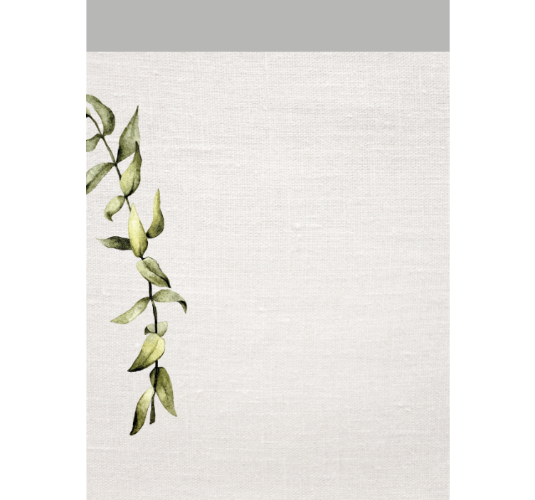 White linen imiation and branch of leaves bathroom roller blind - TenStickers