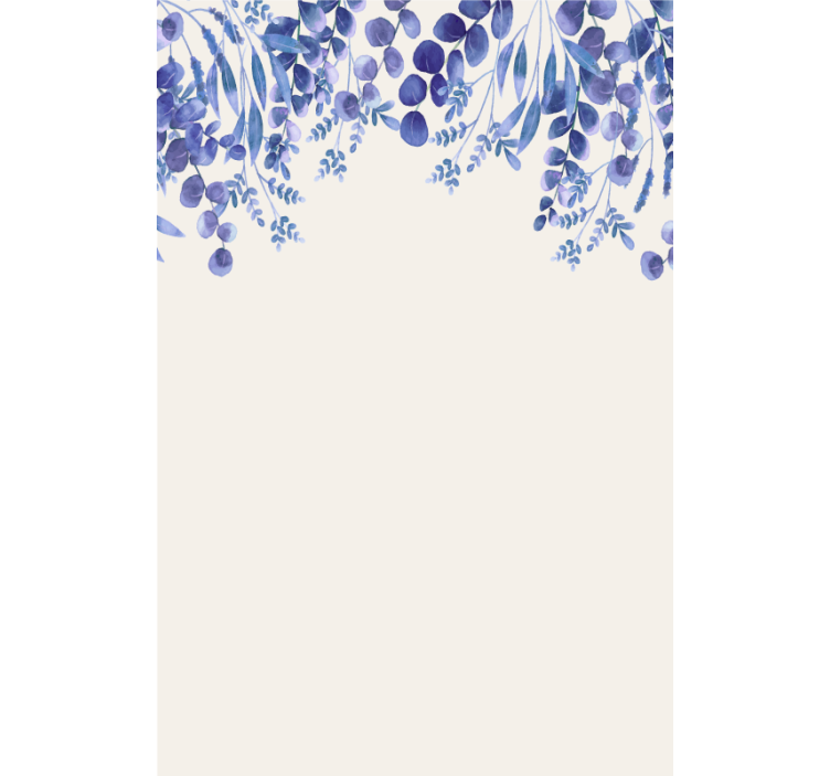 Blue falling branches of leaves bathroom roller blind - TenStickers