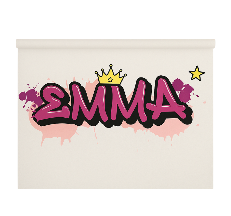 Pink custom graffiti children room roller blind - TenStickers