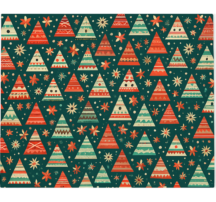 Red and green Christmas living room roller blind - TenStickers
