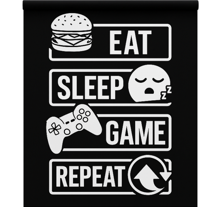 Eat sleep game repeat geek roller blind - TenStickers