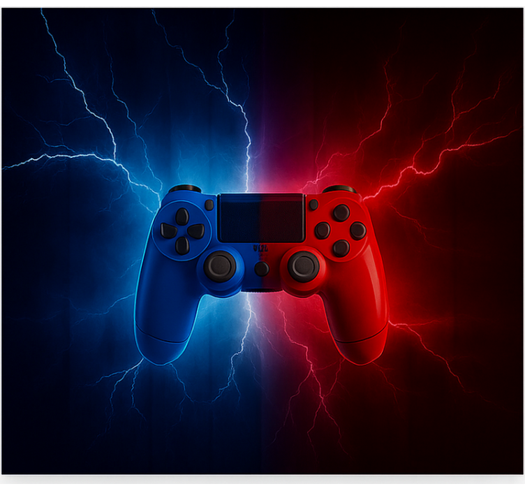 Red blue electric controller  geek roller blind - TenStickers