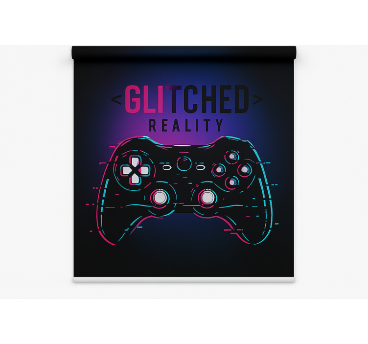 Glitched reality controller geek roller blind - TenStickers