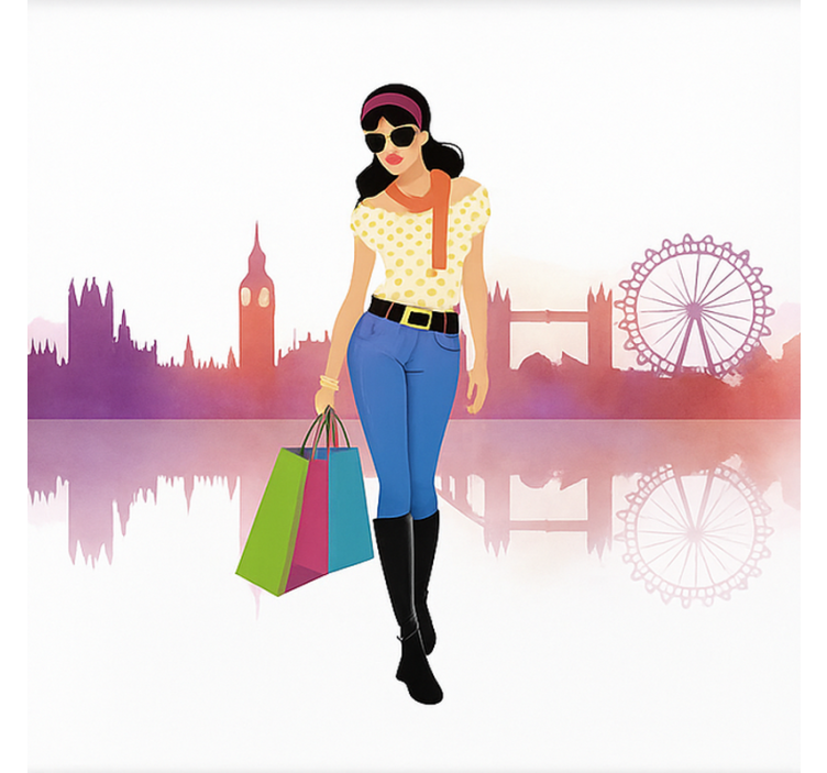 Londoner city girl teenage bedroom roller blind - TenStickers