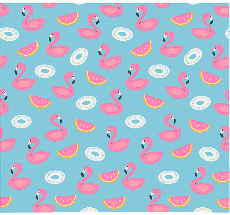 Watermelon and flamingos teenage bedroom roller blind - TenStickers