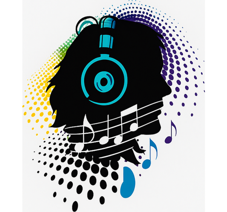 Music Head  teenage bedroom roller blind - TenStickers