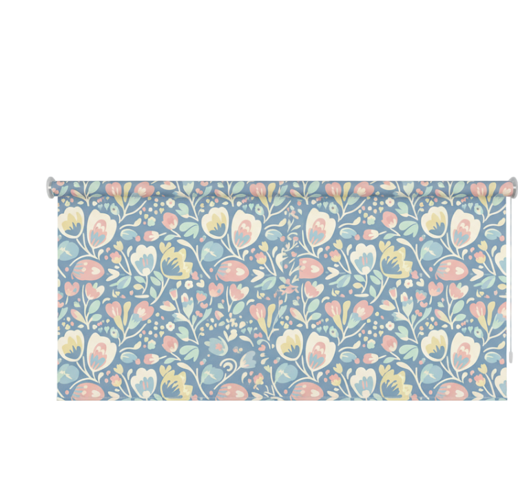 Scandinavian roller blind pastel nordic flowers - TenStickers