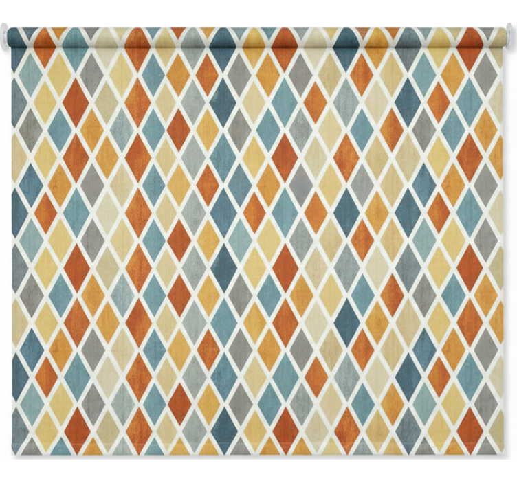 Scandinavian roller blind with colorful diamond cascade - TenStickers