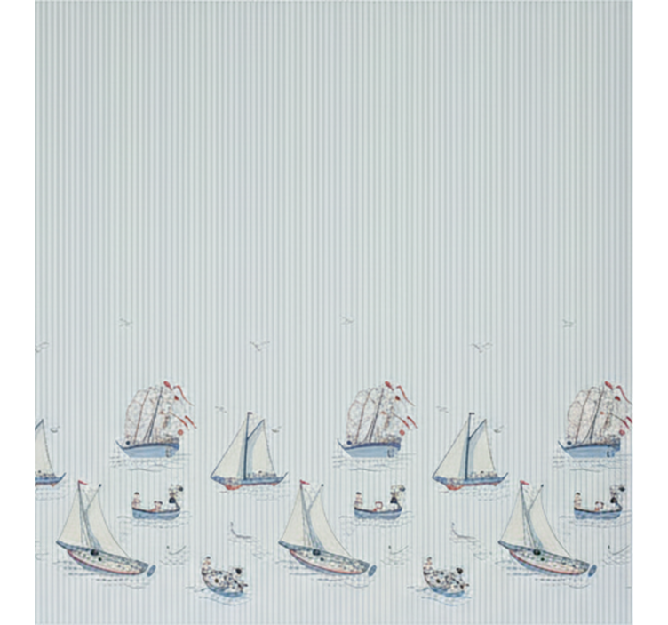 Scandinavian roller blind ocean blue sailboats - TenStickers