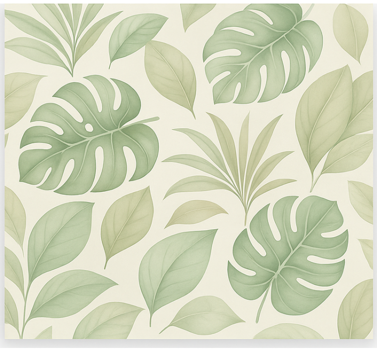 Scandinavian roller blind with earthy tropical leaves - TenStickers