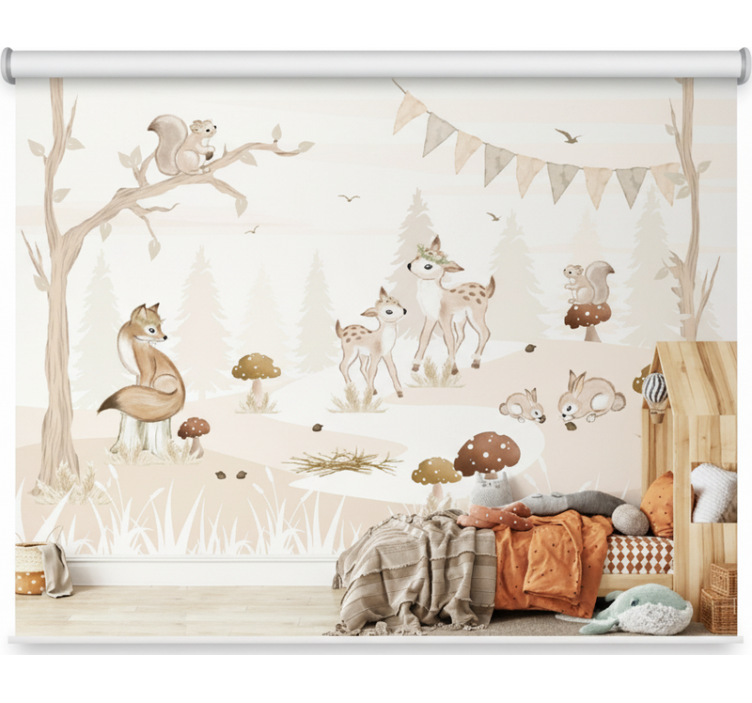 Tree roller blind for a whimsical woodland nursery - TenStickers