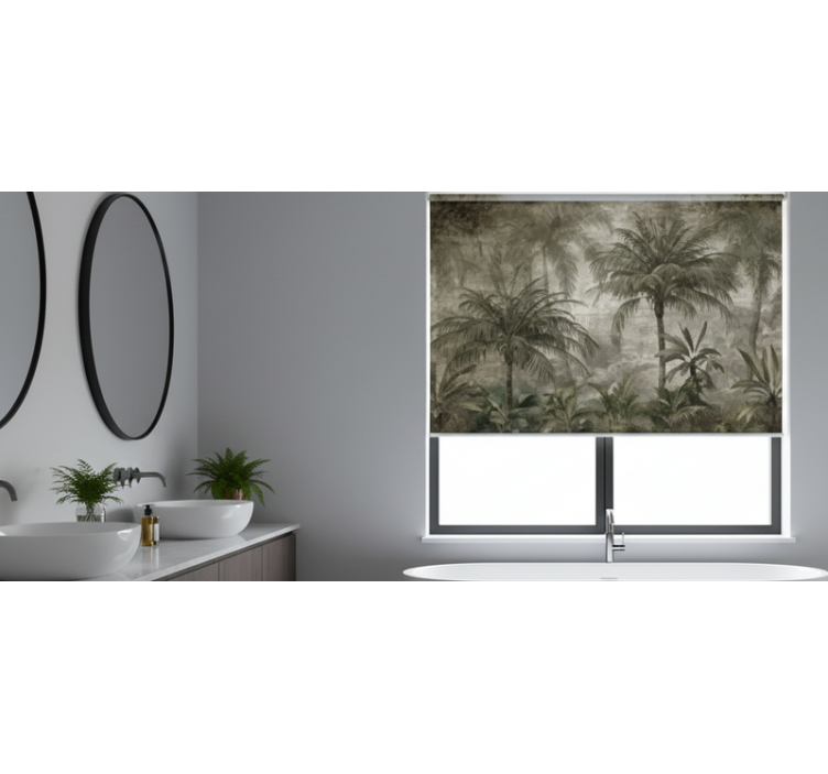 Tree roller blind minimalist palm forest - TenStickers