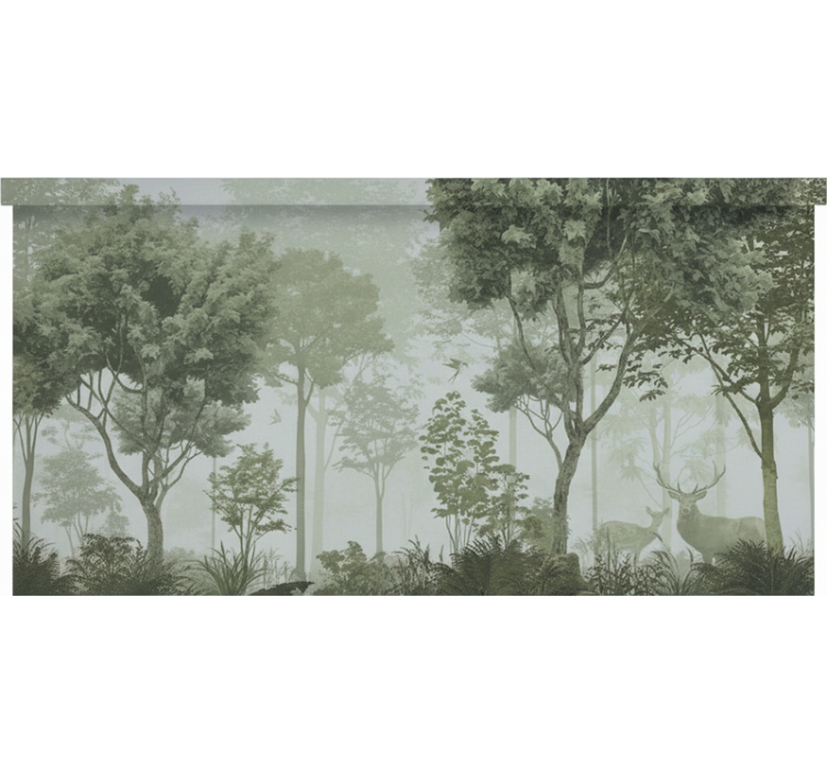 Tree roller blind tranquil nature retreat - TenStickers