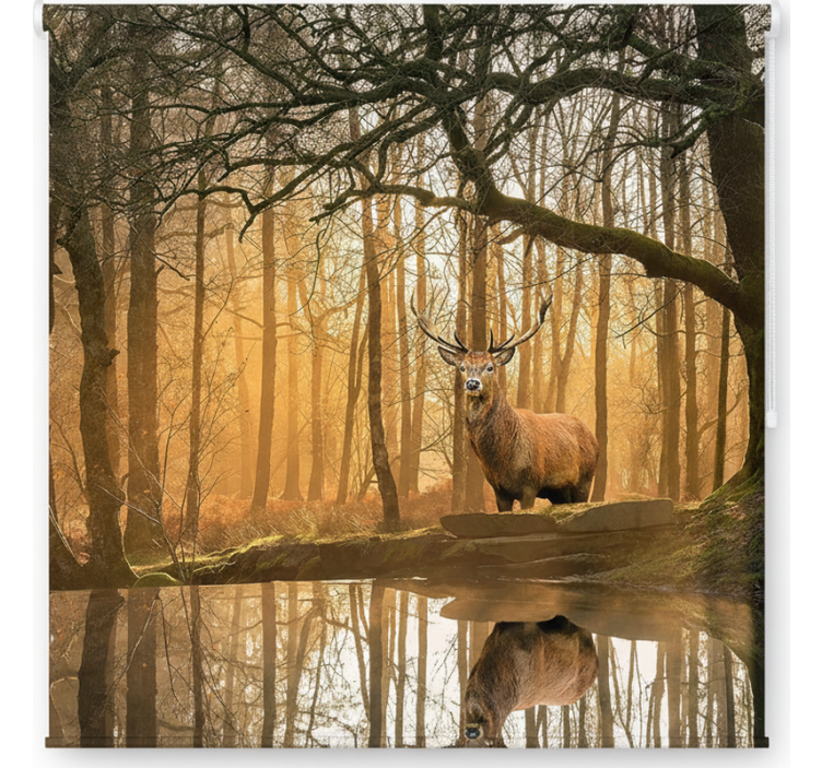 Tree roller blind golden stag lake - TenStickers