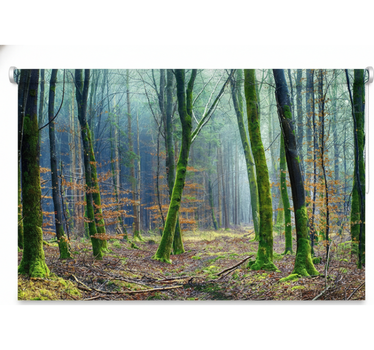 Tree roller blind foggy forest japandi - TenStickers