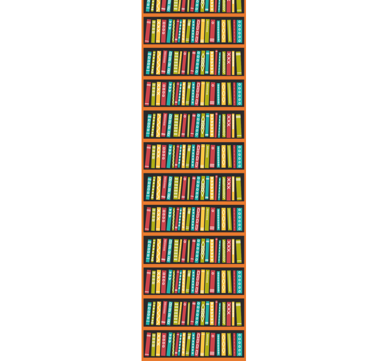 Home office roller blind full colorful library - TenStickers
