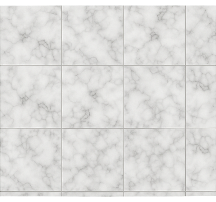 Kitchen roller blind square white marble tile - TenStickers