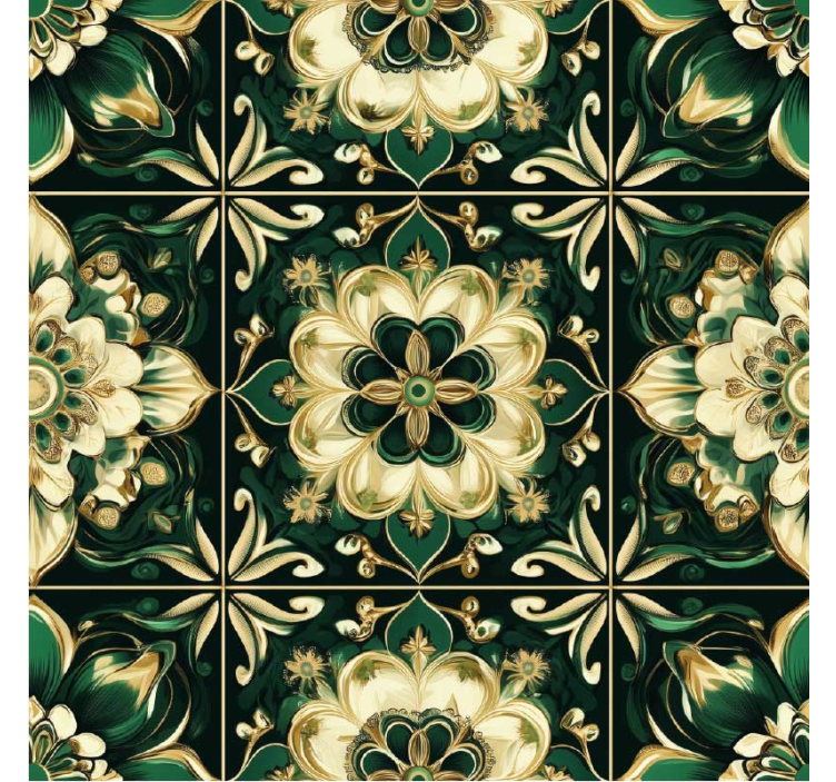 Kitchen roller blind with botanical mosaic design - TenStickers