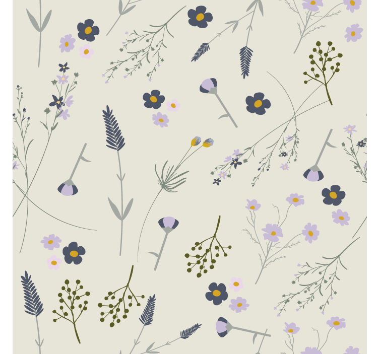 Kitchen roller blind purple wildflower floral - TenStickers