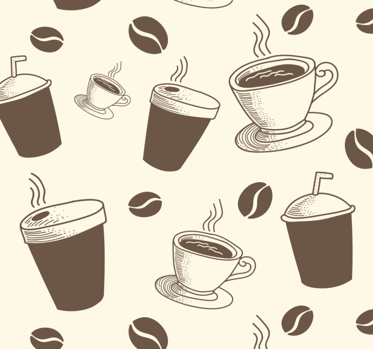Kitchen roller blind with coffee cup patterns - TenStickers