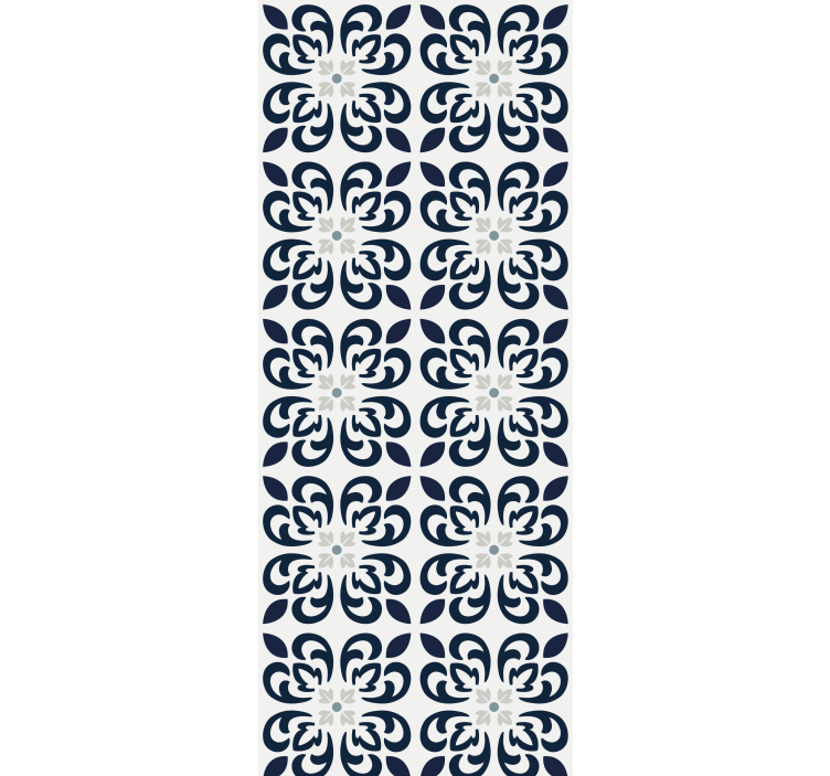 Kitchen roller blind dark blue clover tile - TenStickers